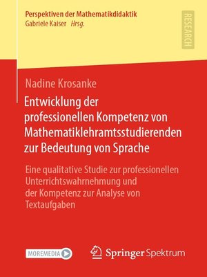 cover image of Entwicklung der professionellen Kompetenz von Mathematiklehramtsstudierenden zur Bedeutung von Sprache